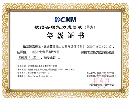 數據管理能力成熟度等級證書